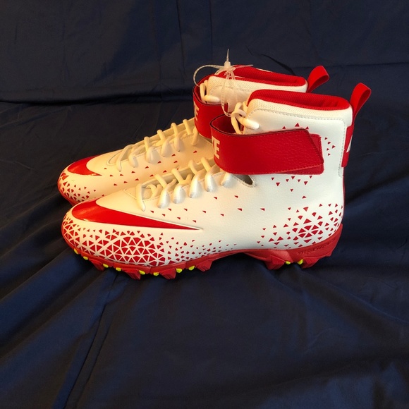 Nike Red/White Mens Football Cleats Size 11 - Picture 2 of 4